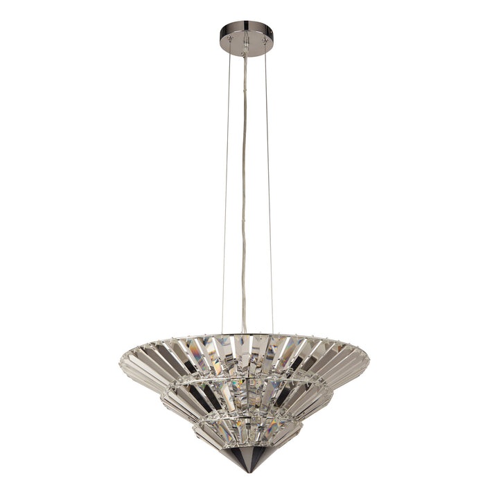 Searchlight  73918-8CC Savannah 8Lt Pendant To Flush - Chrome Metal & Clear Crystal