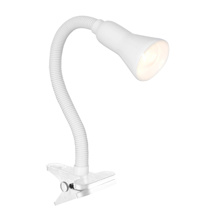 Searchlight  4122WH Desk Partners Flex Clip Task Lamp - White Metal