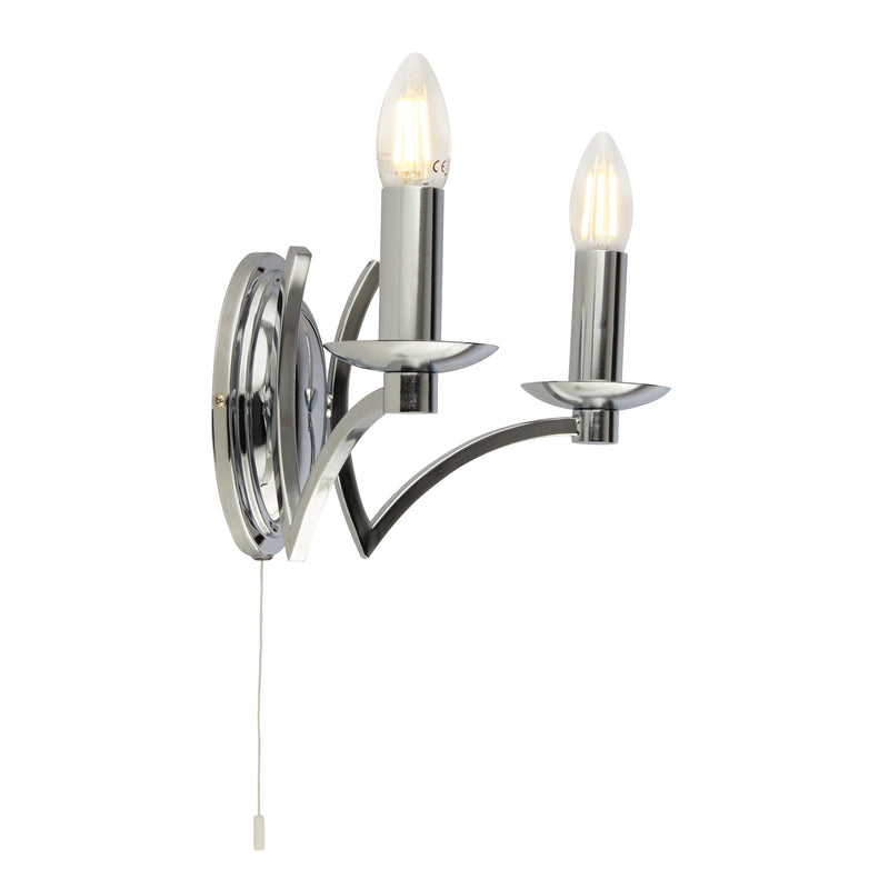 Searchlight  41312-2CC Ascot 2Lt Wall Light- Chrome