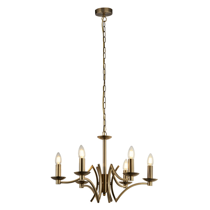 Searchlight  41312-6AB Ascot  6Lt Pendant - Antique Brass Metal