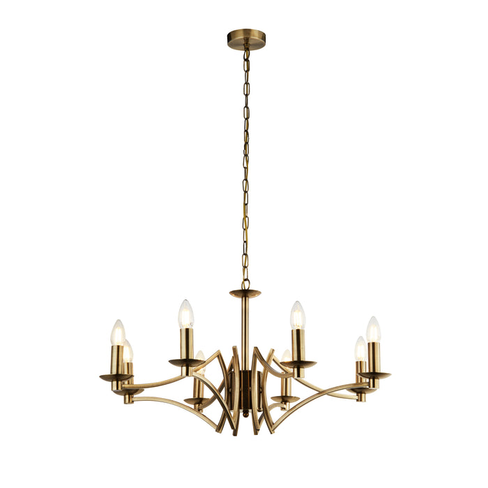 Searchlight  41312-8AB Ascot  8Lt Pendant - Antique Brass Metal