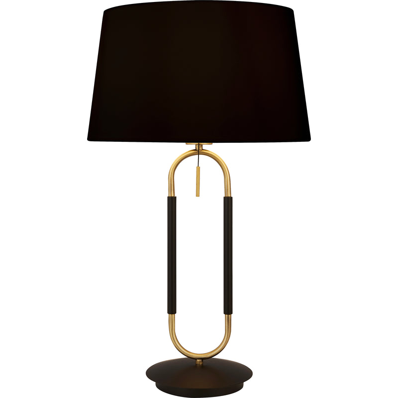 Searchlight  41431SB Jazz Table Lamp - Black, Satin Brass Metal & Black Velvet