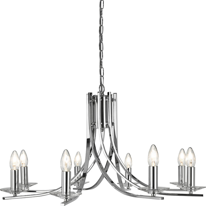 Searchlight  4168-8CC Ascona 8Lt Pendant - Chrome Metal & Glass