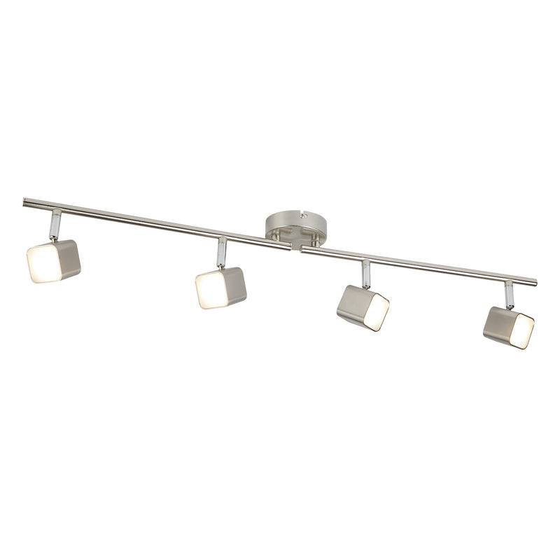 Searchlight  4234SS-ND Quad 4LT LED Square Head Split Bar Spotlight - Satin Silver