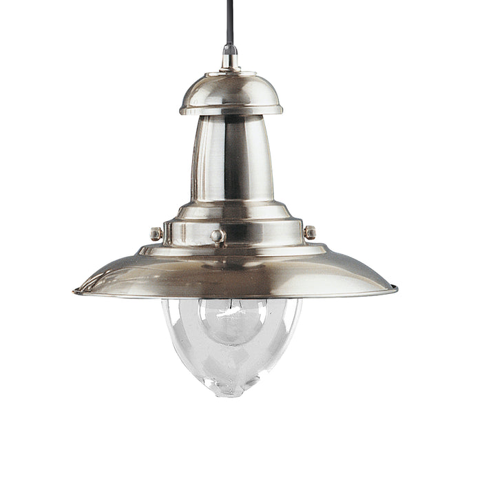 Searchlight  4301SS Fisherman Pendant  - Satin Silver Metal & Glass