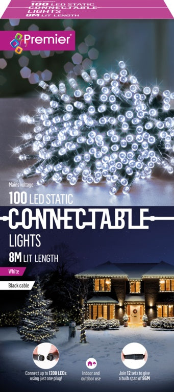 Premier LI213482W 100 Cool White LED Connectable Lights