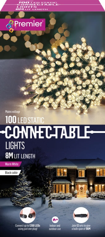 Premier LI213482WW 100 Warm White LED Connectable Lights