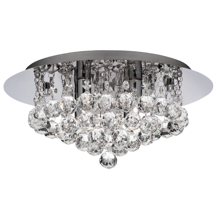 Searchlight  4404-4CC-LED Hanna II 4Lt Flush - Chrome Metal & Clear Crystal