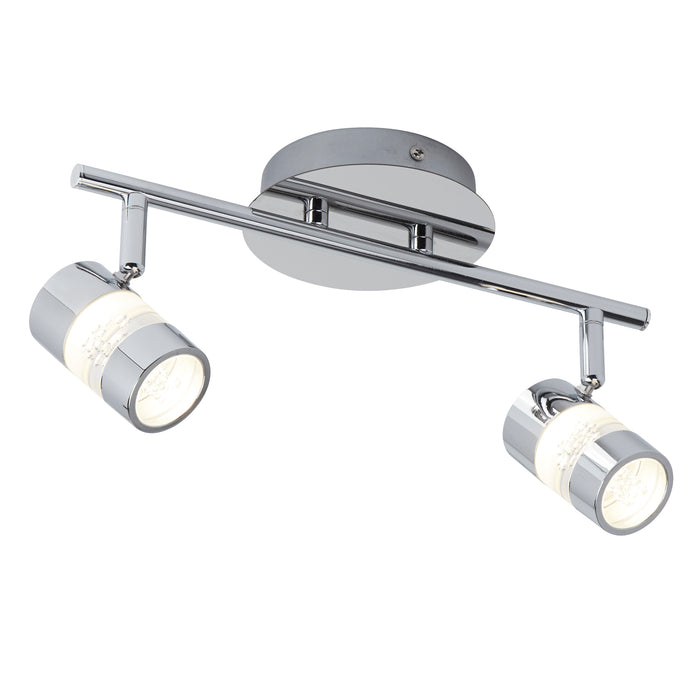 Searchlight  4412CC Bubbles 2Lt LED Bathroom Spotlight - Chrome & Acrylic, IP44