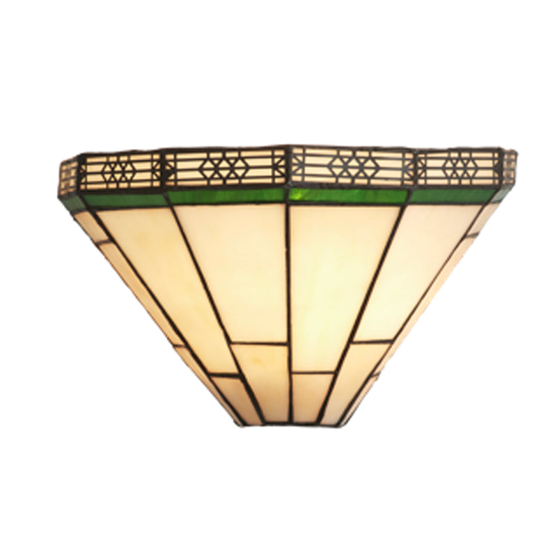 Searchlight  4417-18 New York  Wall Light  - Brass Metal & Stained Glass