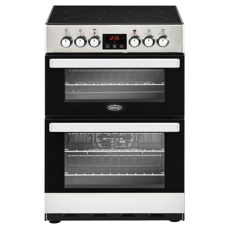 Belling 444410819 Cook centre 60E 60cm Double Oven Electric Cooker With Ceramic Hob - Stainless Steel - Bonus Superstore