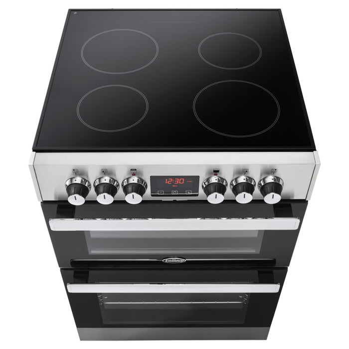 Belling 444410819 Cook centre 60E 60cm Double Oven Electric Cooker With Ceramic Hob - Stainless Steel