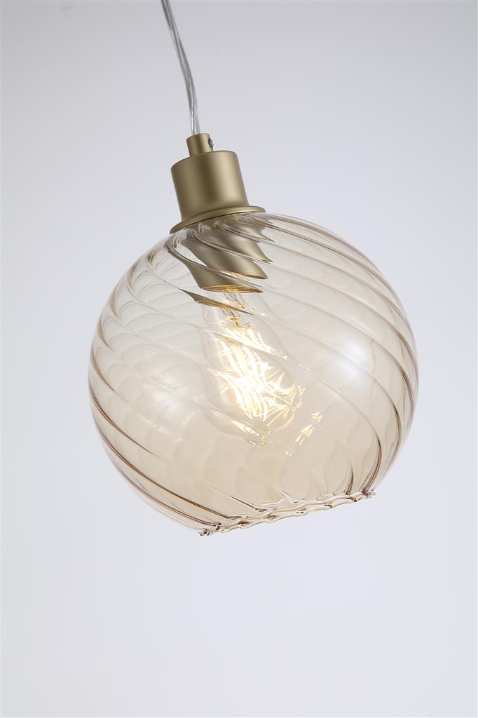 Searchlight 44520CP Radiance 1Lt Pendant, Gold Metal and Champagne Glass