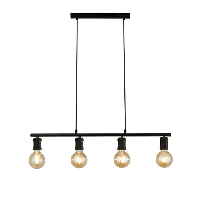 Searchlight  45201-4BK Dance 4Lt Bar Pendant - Sand Black Metal