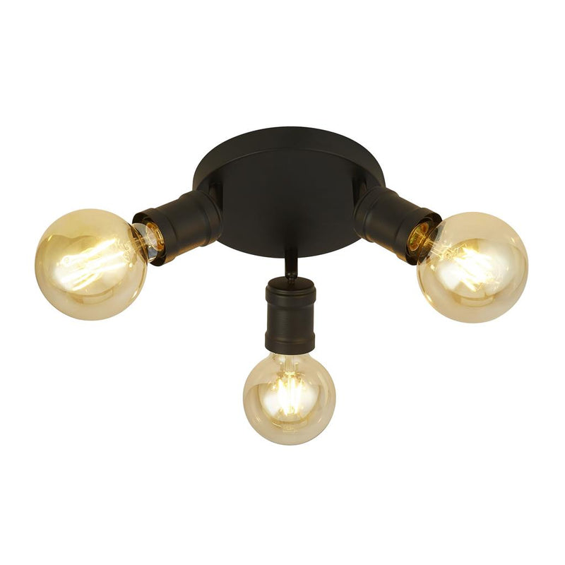 Searchlight 45202-3BK Dance 3Lt Flush - Sand Black Metal