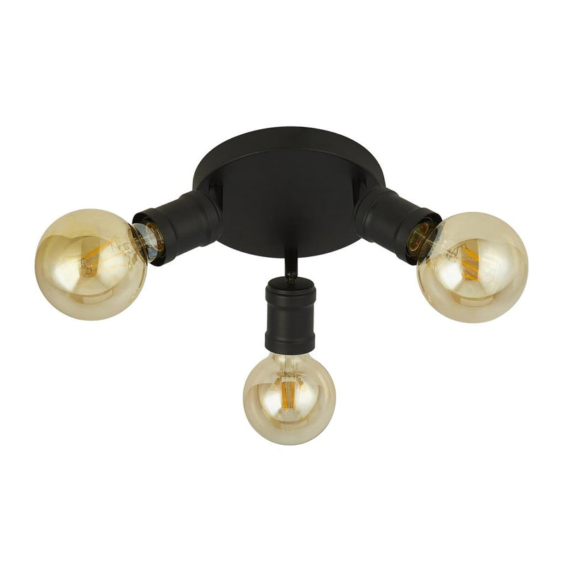 Searchlight 45202-3BK Dance 3Lt Flush - Sand Black Metal