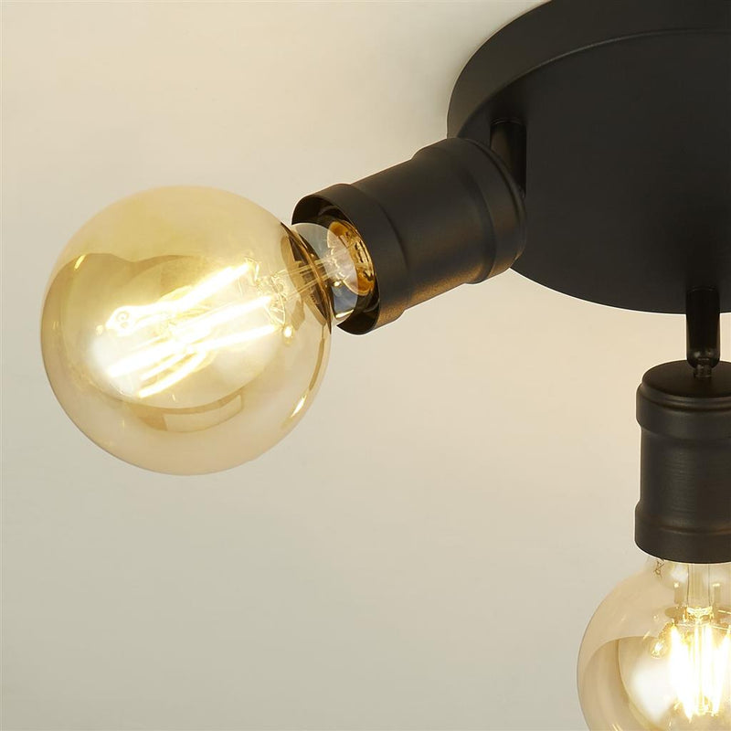 Searchlight 45202-3BK Dance 3Lt Flush - Sand Black Metal