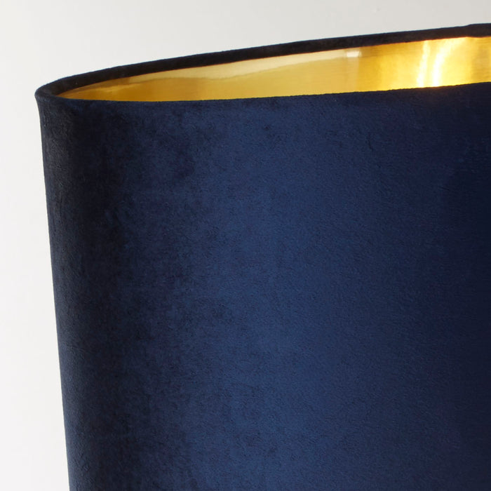 Searchlight  81214AZ Whitby Table Lamp - Antique Brass Metal & Navy Velvet Shade