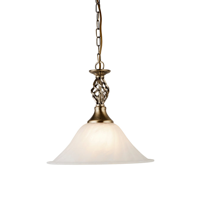 Searchlight  4581-14AB Cameroon Pendant  - Antique Brass Metal & Glass