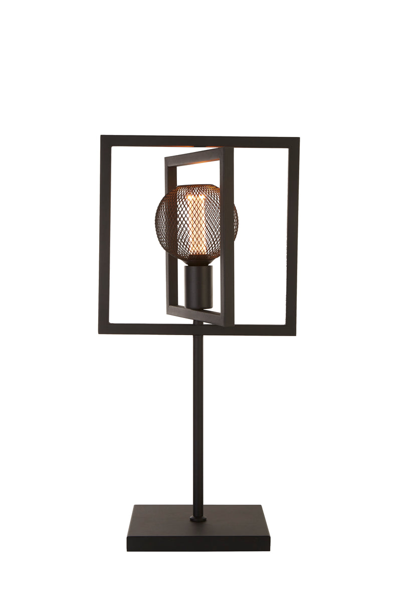Searchlight  23201-1BK Plaza Table Lamp - Matt Black Metal