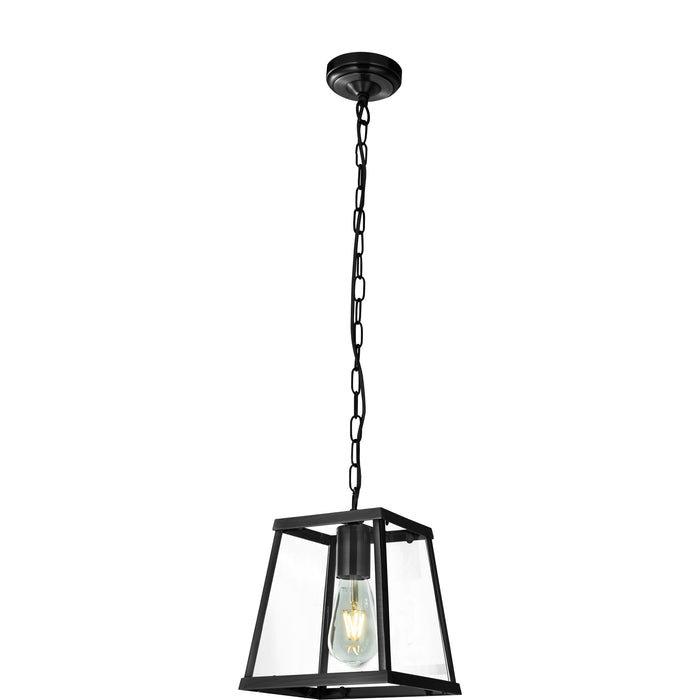 Searchlight  4614BK Voyager Pendant  - Black Metal & Glass