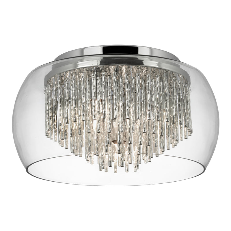Searchlight  4624-4CC Curva 4Lt Flush - Chrome Metal & Crystal Glass