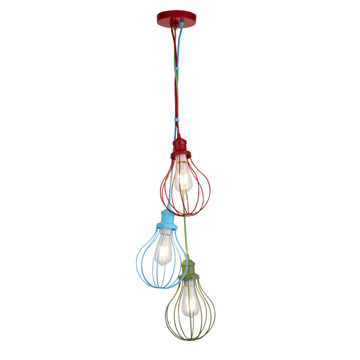 Searchlight  4683-3 Novelty 3Lt Pendant - Multi-Coloured Metal