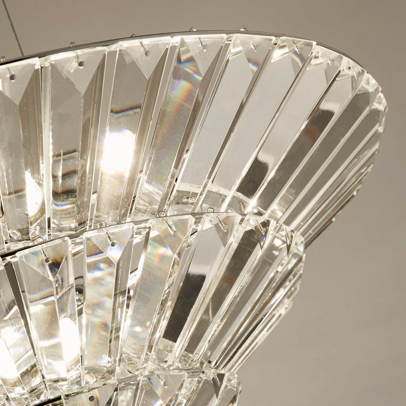 Searchlight  73918-8CC Savannah 8Lt Pendant To Flush - Chrome Metal & Clear Crystal