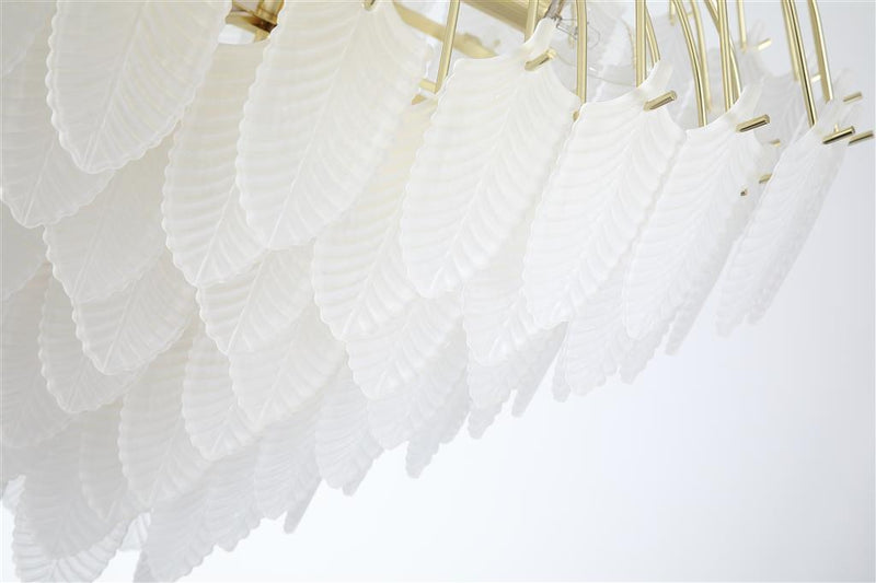 Searchlight 48970-10SB Feather 10Lt Pendant, Polished Brass with Frosted Glass
