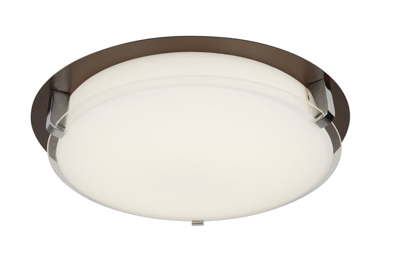 Searchlight  4911-30BR Edinburgh LED Flush  - Brown Metal & Opal Glass
