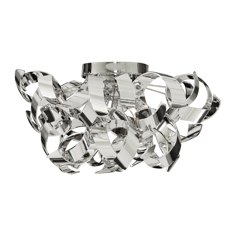 Searchlight  4973-3CC Curls 3Lt Semi-Flush  - Chrome Metal