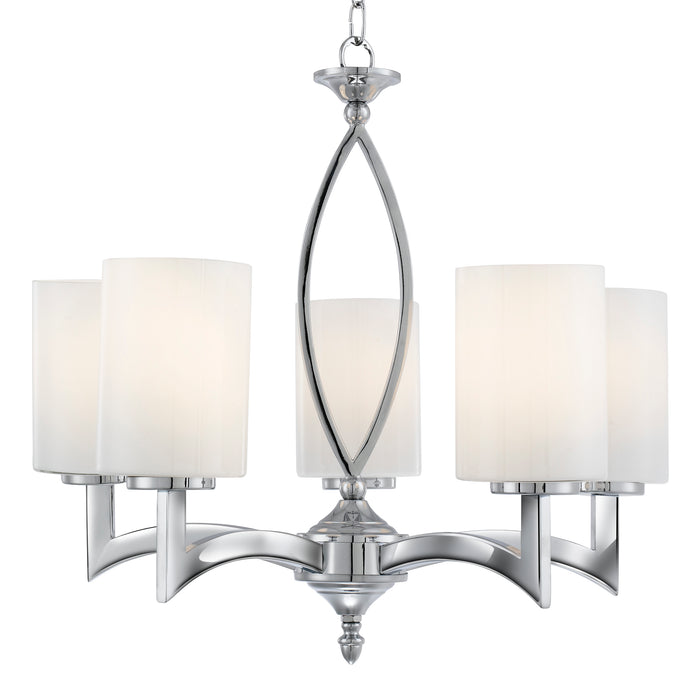 Searchlight  4995-5CC Gina 5Lt Pendant - Chrome & White Glass Shades