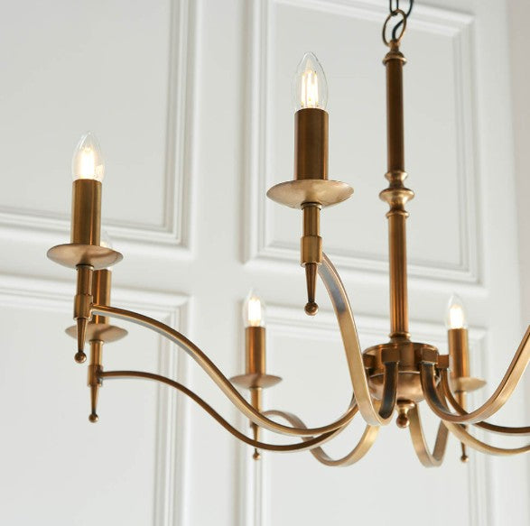 Stanford antique brass 8lt Pendant - CA1P8B