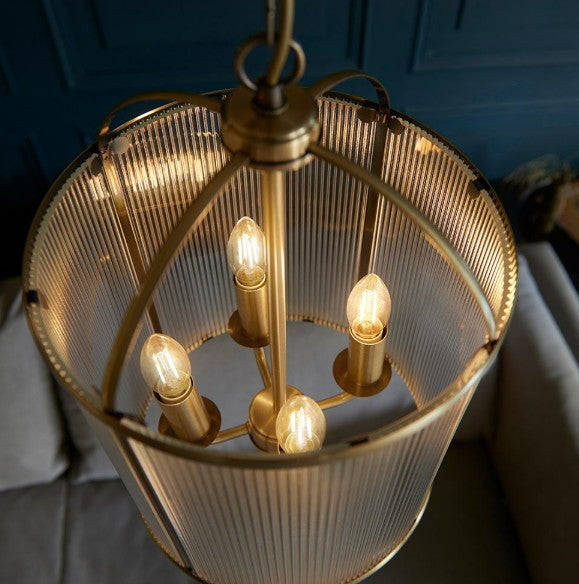 Lambeth Ribbed 4lt Pendant - 106711