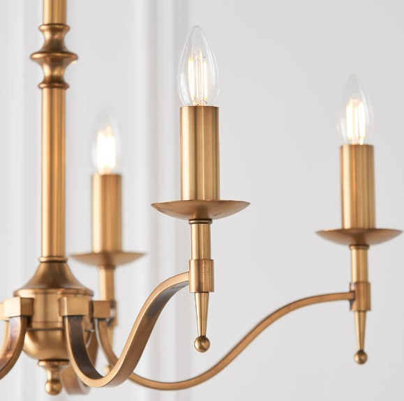 Stanford antique brass 5lt Pendant - CA1P5B
