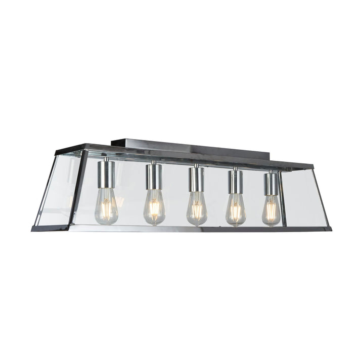 Searchlight  4614-5CC Voyager 5Lt Bar Pendant - Chrome Metal & Glass