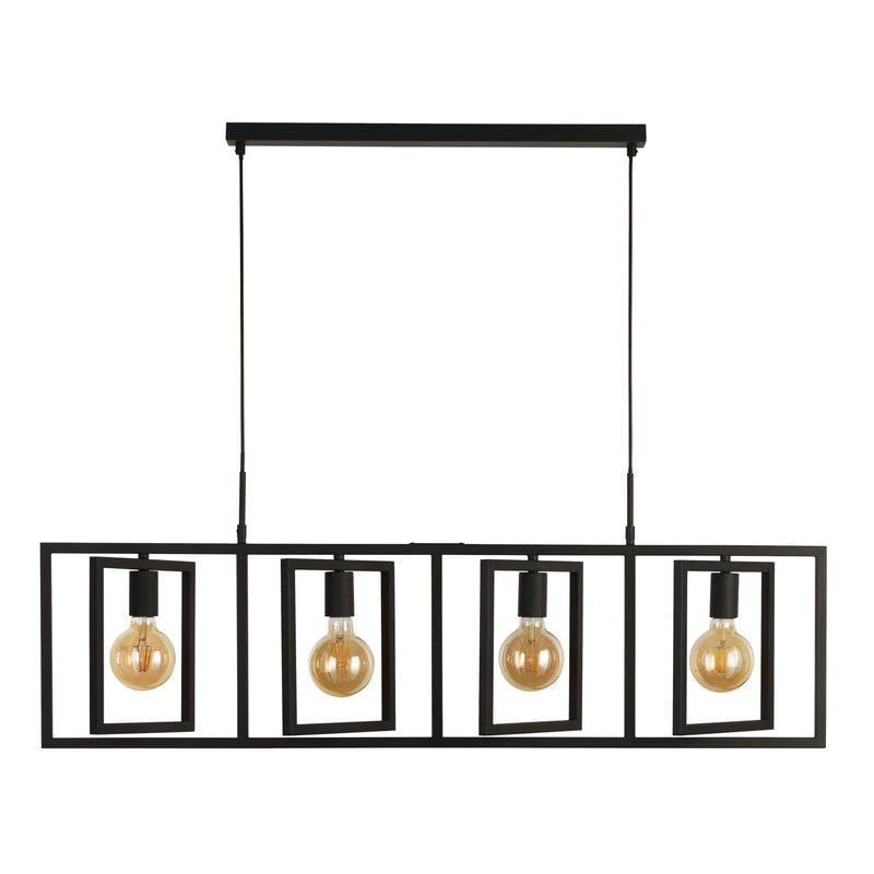 Searchlight  23203-4BK Plaza 4Lt Pendant - Matt Black Metal
