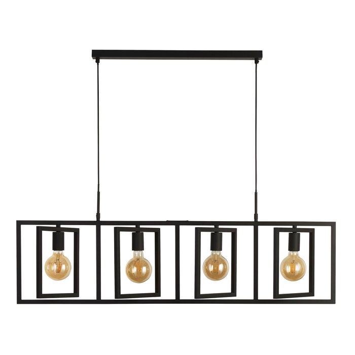 Searchlight  23203-4BK Plaza 4Lt Pendant - Matt Black Metal