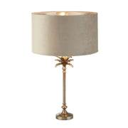 Searchlight  81210TA Palm Table Lamp - Antique Nickel Metal & Taupe Velvet Shade - Bonus Superstore
