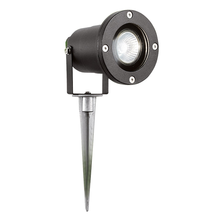 Searchlight  5001BK-LED Spikey Outdoor Spotlight - Black Metal & Polycarbonate