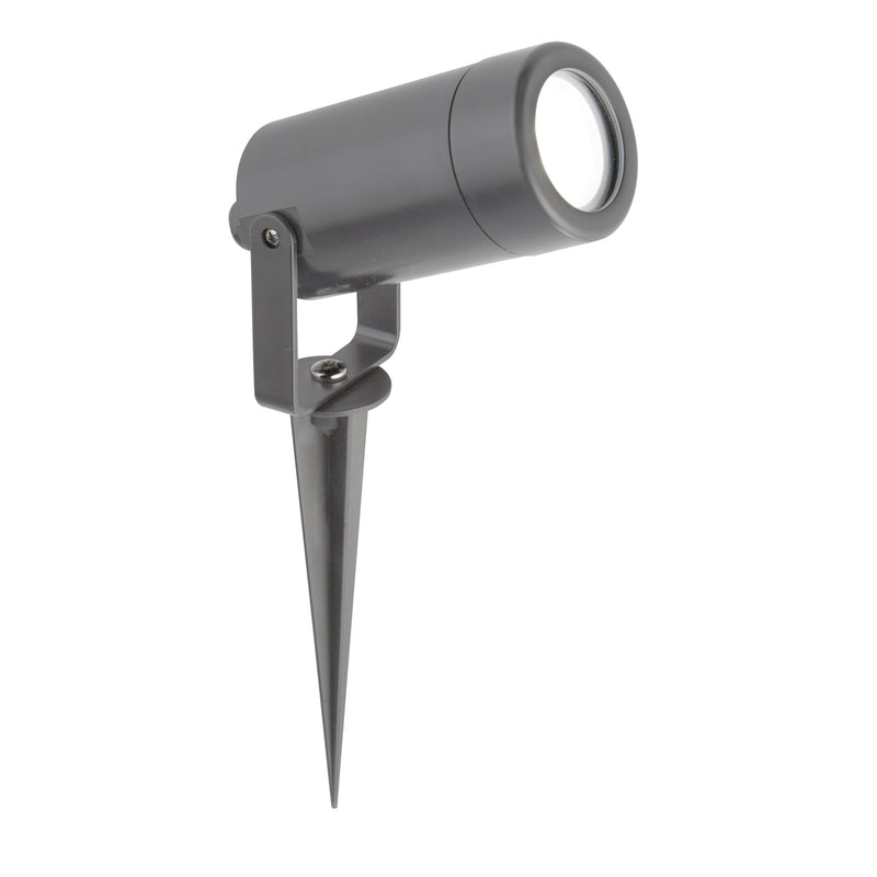 Searchlight  5010GY Spikey Outdoor Spotlight - Grey Metal & Polycarbonate