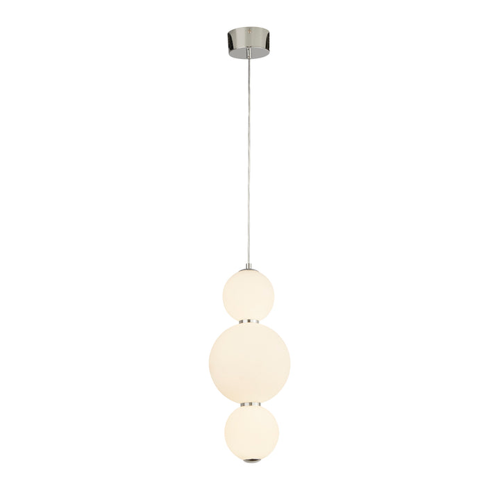 Searchlight  51022-3CC Snowball  3Lt Pendant - Chrome Metal & Opal Glass