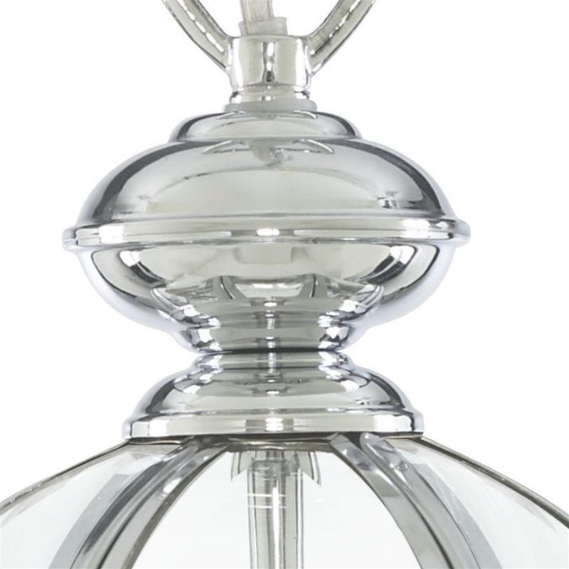 Searchlight  5131CC Bevelled Lantern Pendant  - Chrome Metal & Clear Glass