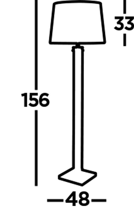 Searchlight  5142AB Pedestal Floor Lamp - Antique Brass, Glass & Cream Fabric