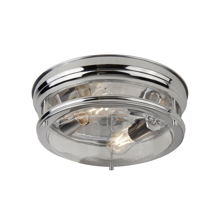 Searchlight  5182CC Glasgow 2Lt Flush  - Chrome Metal & Clear Glass