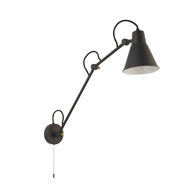 Searchlight  7403GY Swing Arm Wall Light - Grey Metal