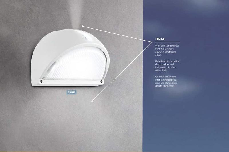 Eglo 89769 Aluminium Outdoor Wall Light, E27, White - Bonus Superstore