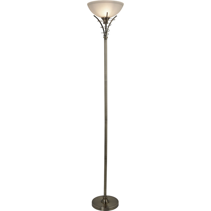 Searchlight  5222AB Linea Floor Lamp - Antique Brass Metal & Acid Glass