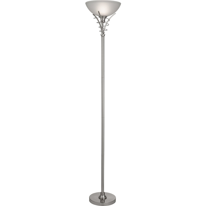 Searchlight  5222SS Linea Uplighter Floor Lamp - Satin Silver & Acid Glass
