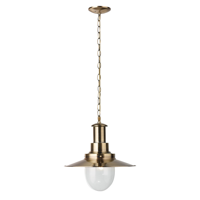 Searchlight  5301AB Fisherman II Pendant - Antique Brass Metal & Glass